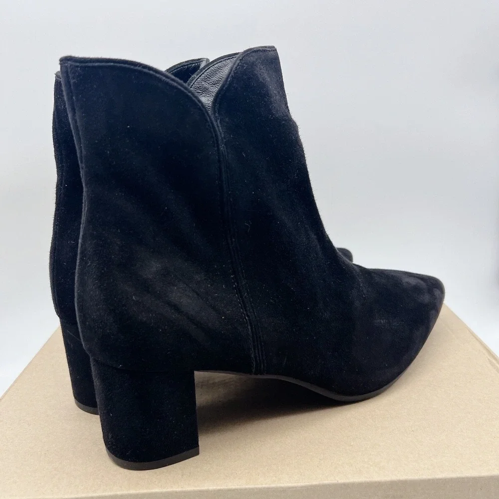 $496 Aquatalia Kaylani Women's Ankle Boots Bootie Pointed Toe Black Suede US 12 - Picture 6 of 12
